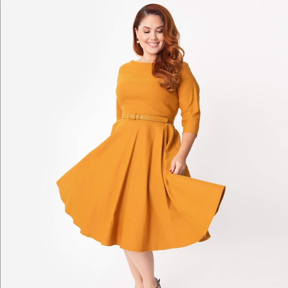 Mustard Devon Swing Dress